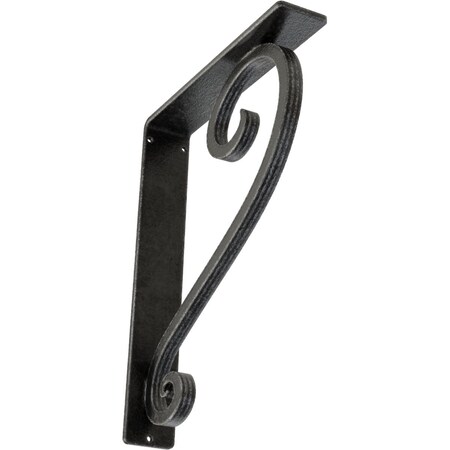Ekena Millwork Edwards Wrought Iron Bracket, (Triple center brace), Antiqued Pewter 2"W x 10"D x 12"H BKTM02X10X12TEDAPW